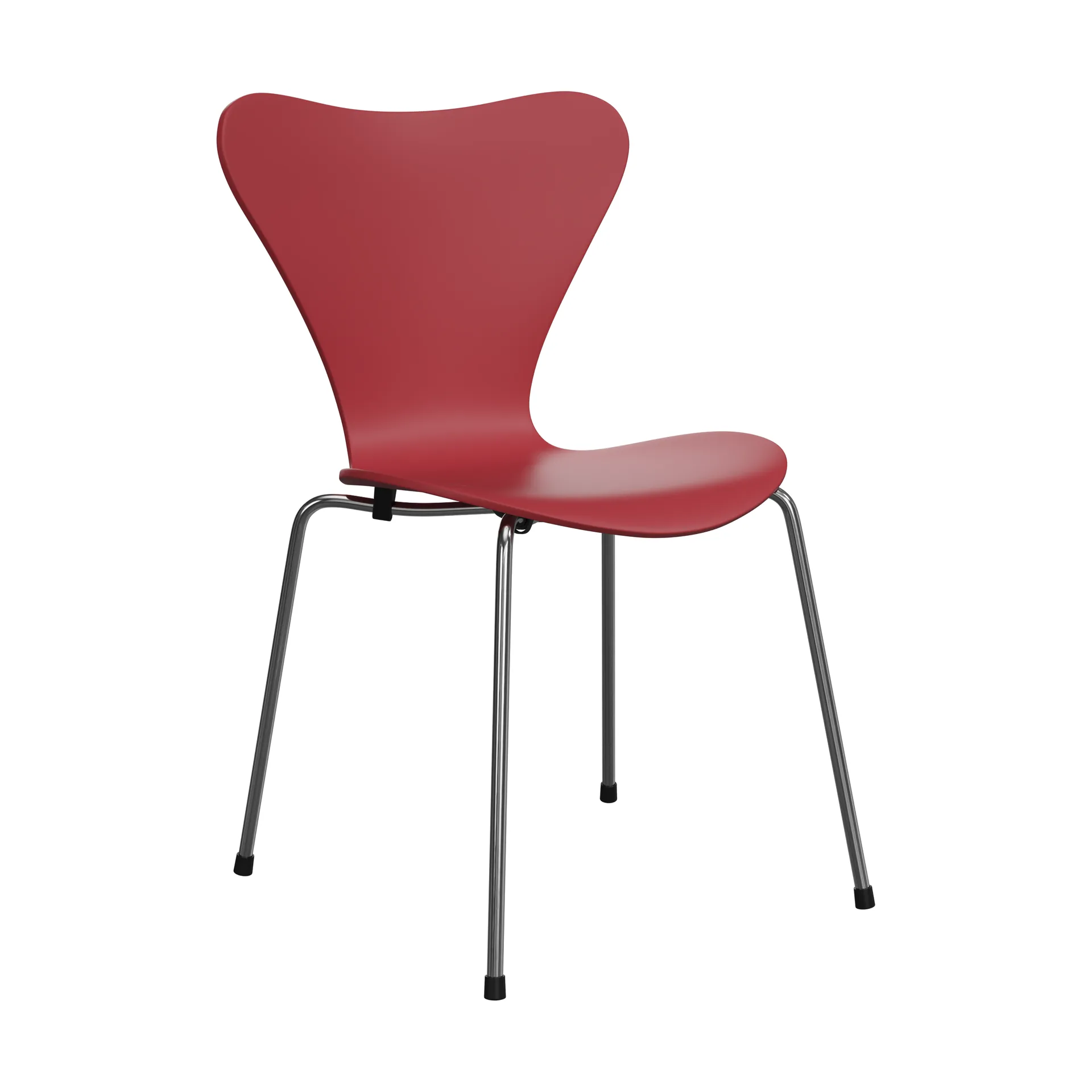 Sjuan 3107 stol, Red-rostfritt stål Fritz Hansen