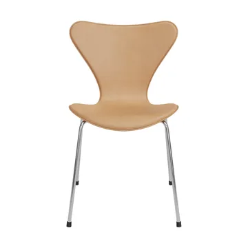 Sjuan Tailored stol - Harness Leather Warm Ecru-chrome - Fritz Hansen