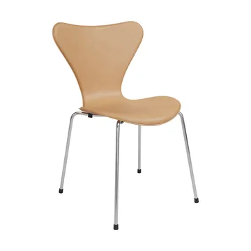 Sjuan Tailored stol - Harness Leather Warm Ecru-chrome - Fritz Hansen