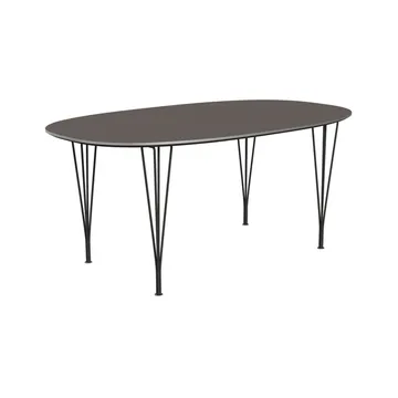 Superellipse B616 matbord 170x100 cm - Grey laminate-alu-wam graphite - Fritz Hansen