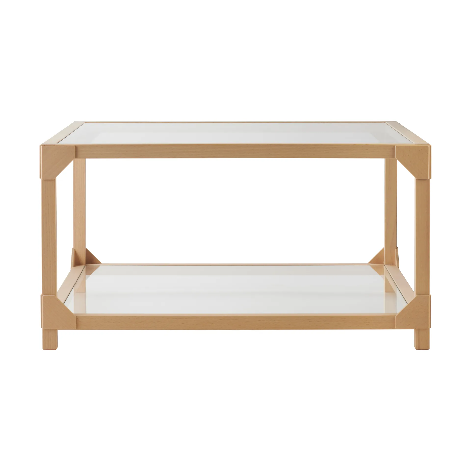 Bleck Soffbord 75x75 cm glas, Bok-natural Gärsnäs