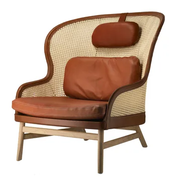 Dandy fåtölj - Ek-natural-tärnsjö läder cognac - Gärsnäs