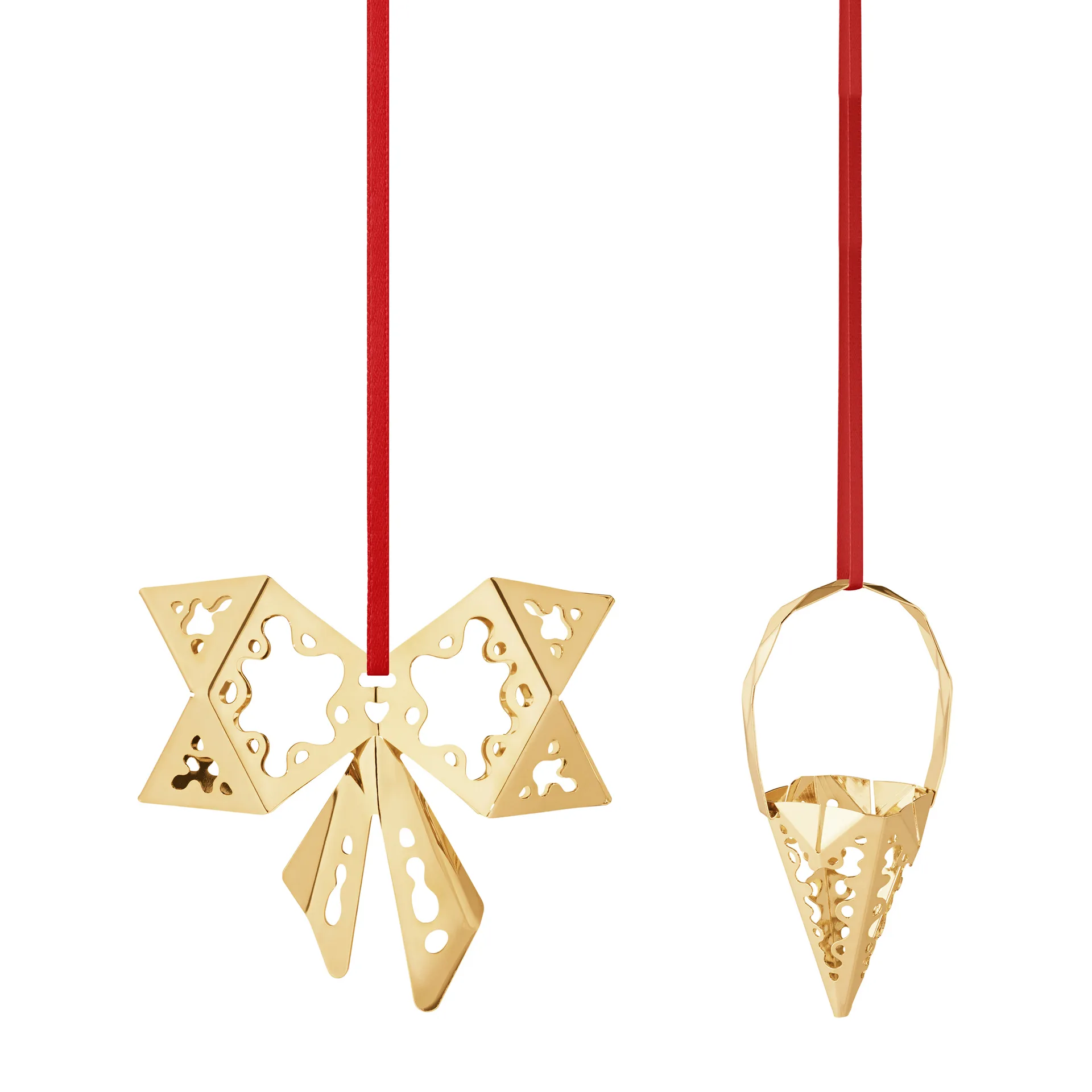 2022 Bow & Cone julhänge 2 delar, guldpläterat Georg Jensen