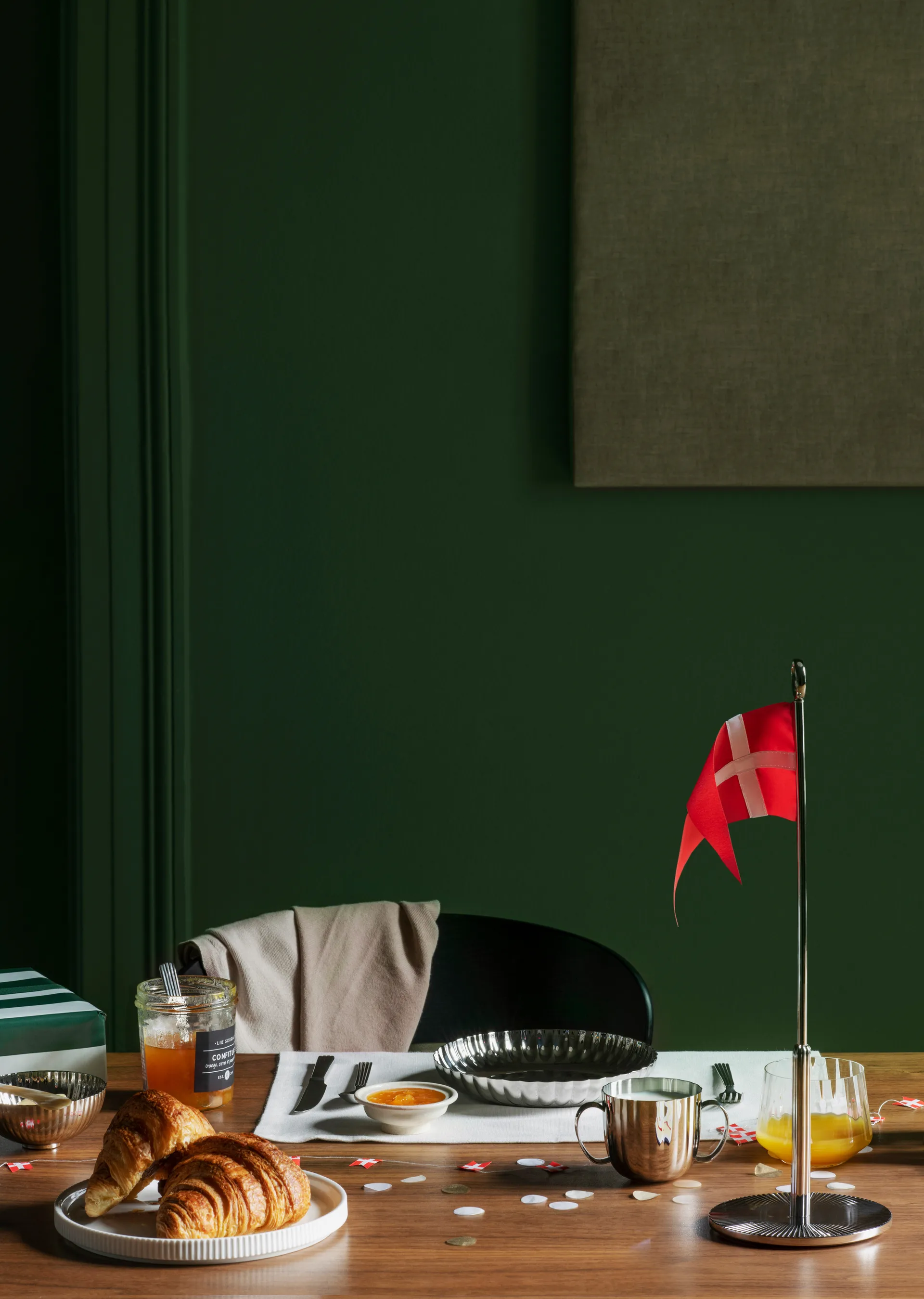 Bernadotte bordsflagga 38.8 cm, Dansk flagga Georg Jensen