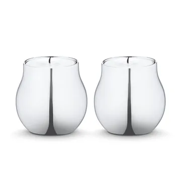 Cafu ljuslykta 2-pack - rostfritt stål - Georg Jensen