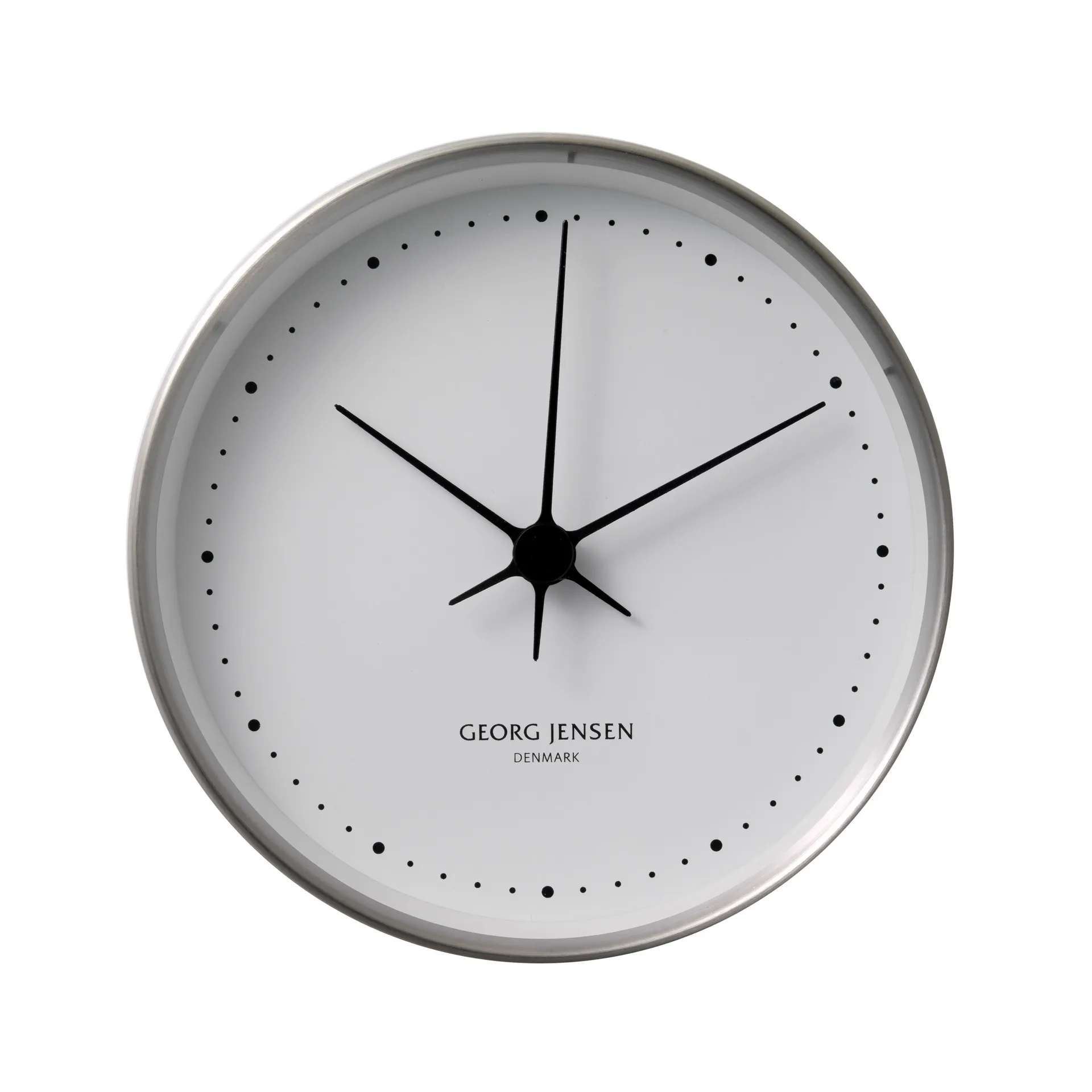 Koppel väggklocka vit-rostfritt stål, Ø 10 cm Georg Jensen