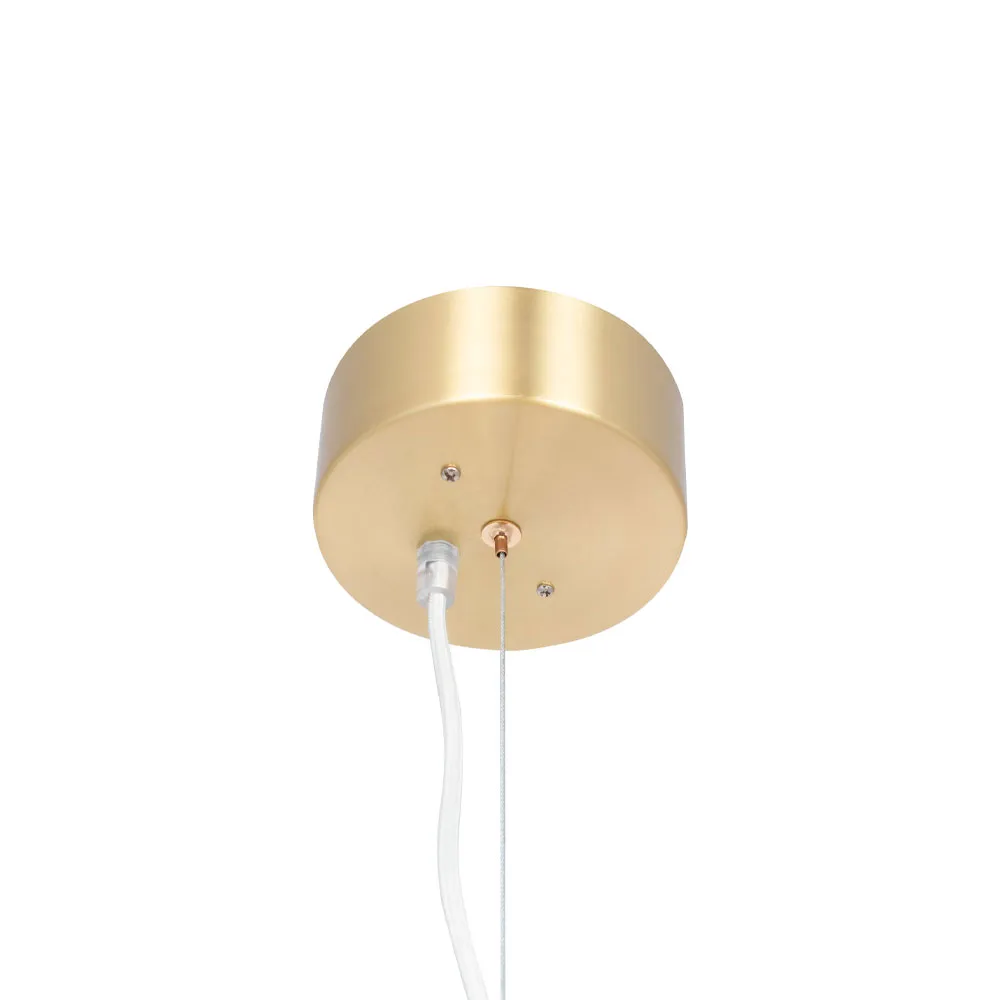 Astrid pendel, mässing/vit, 8 lampor Globen Lighting