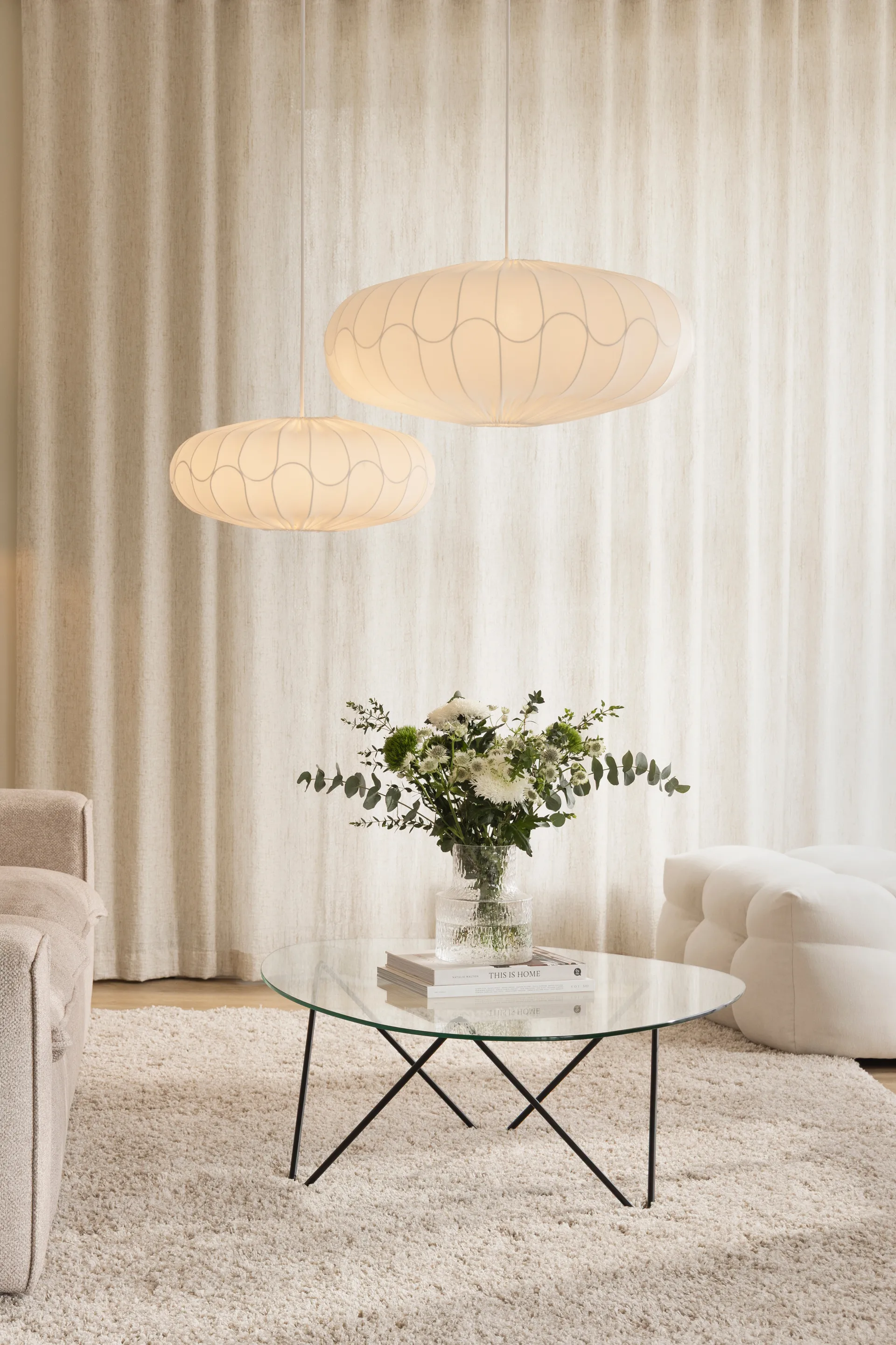 Bladverk lampskärm Ø70 cm, Vit Globen Lighting