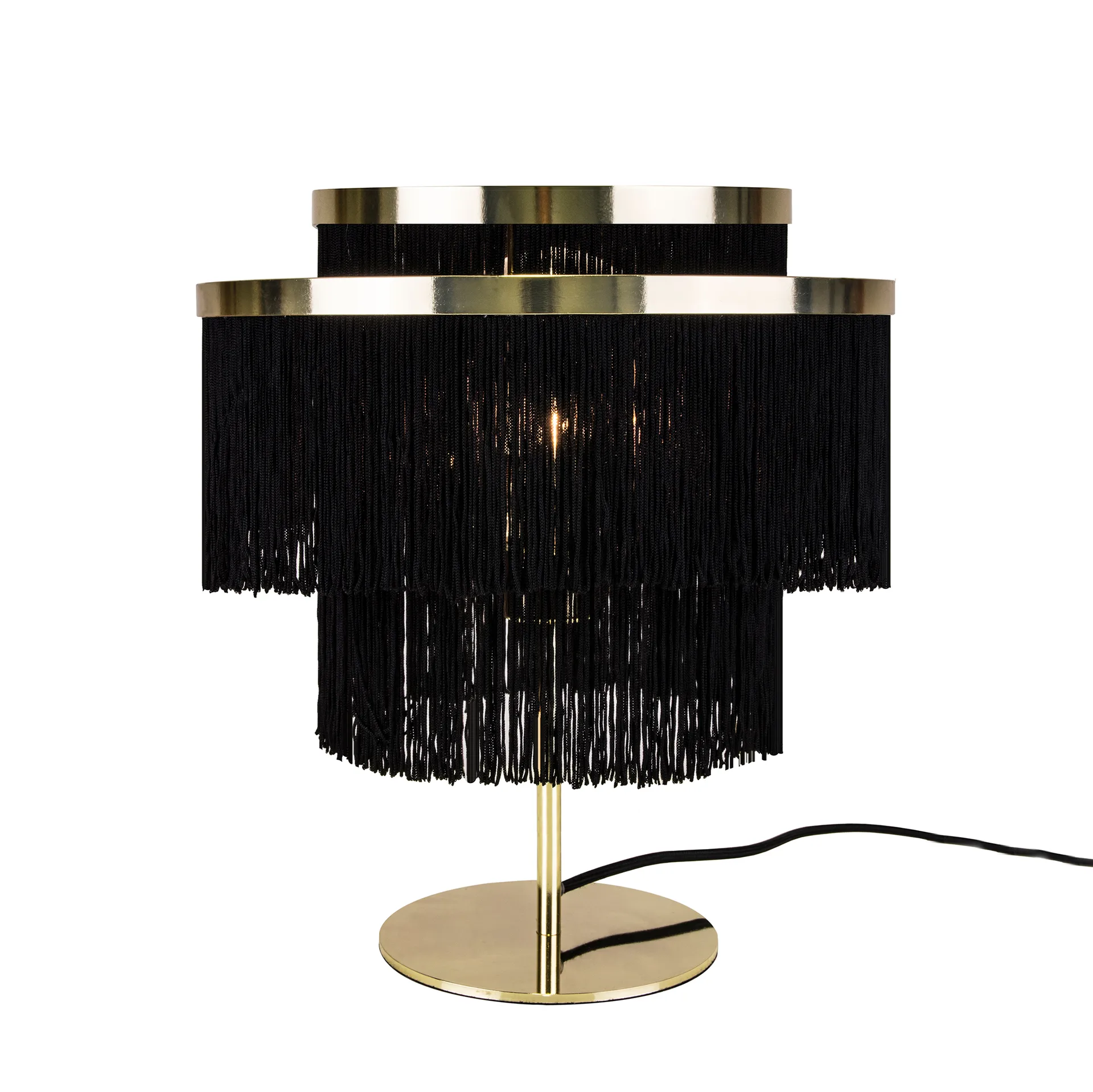 Frans bordslampa, svart, mässing Globen Lighting