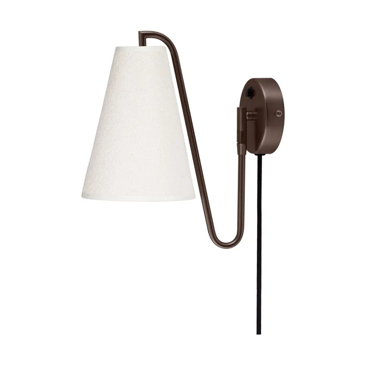 Lou vägglampa - Bouclé vit-bronze - Globen Lighting