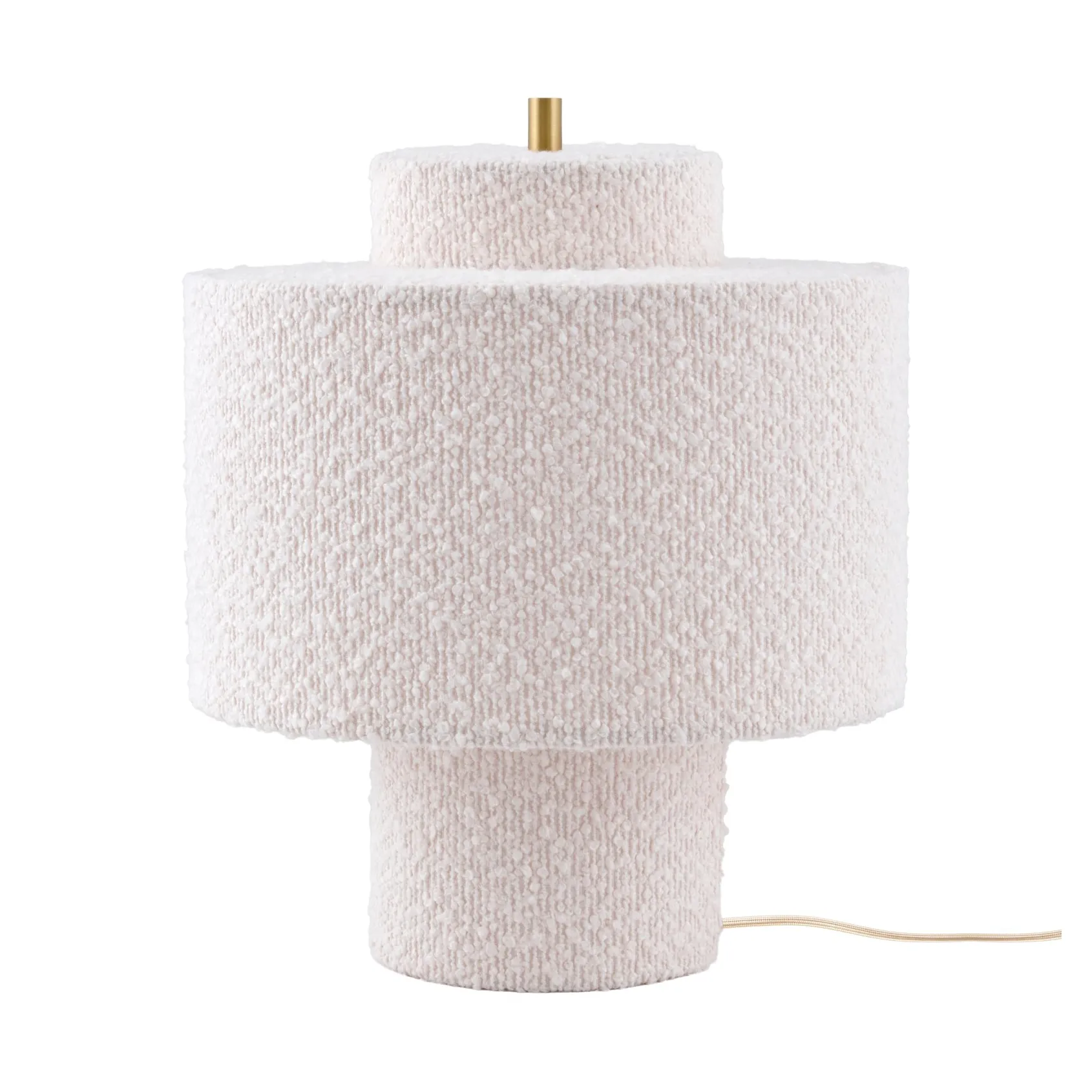 Noah bordslampa, Vit bouclé, Ø25x30,5 cm Globen Lighting