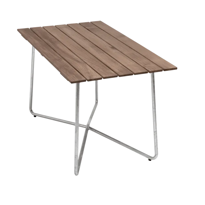 B25A bord - Teak-varmförzinkat stativ - Grythyttan Stålmöbler