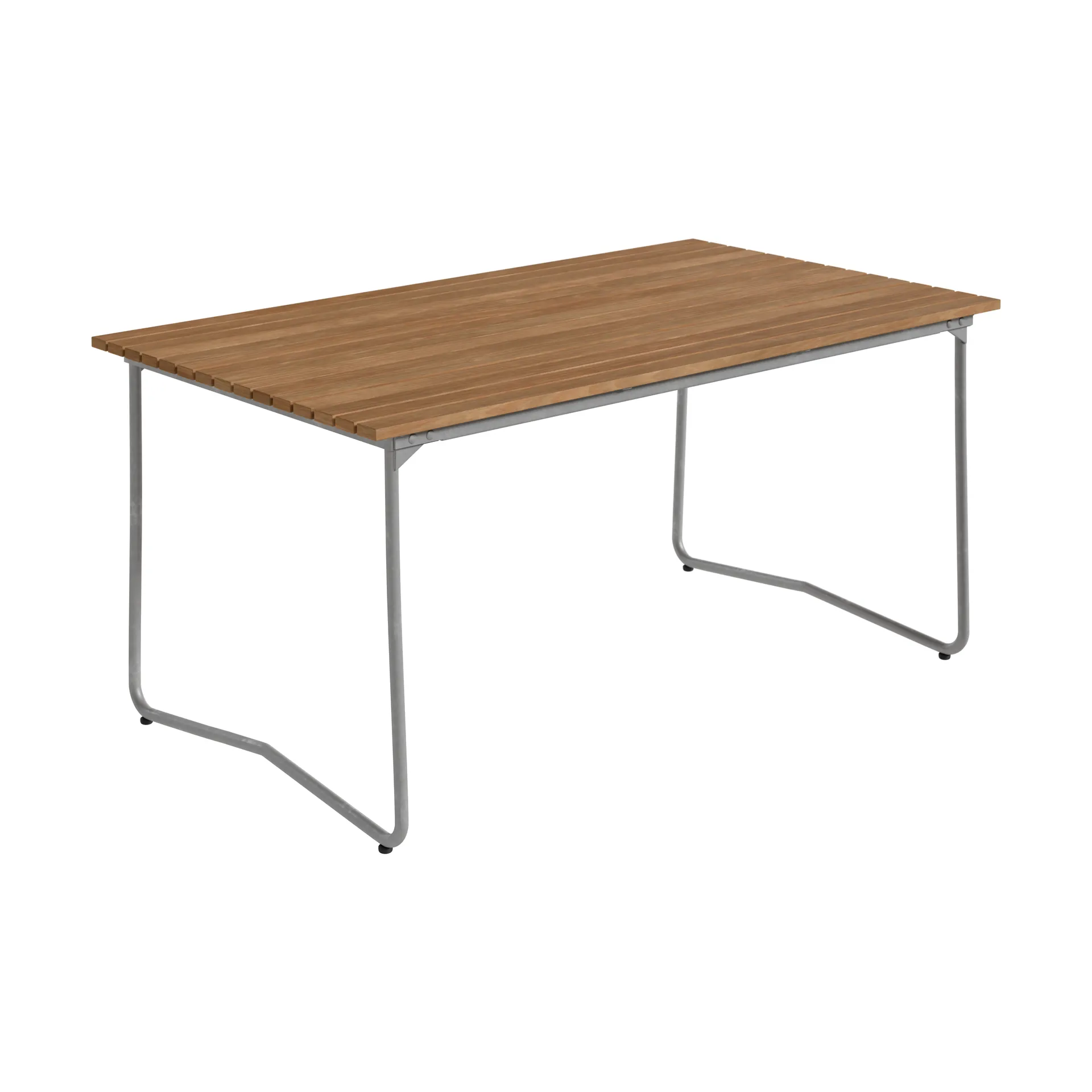 Bovik bord, Teak-varmförzinkat stativ, 150x92 cm Grythyttan Stålmöbler