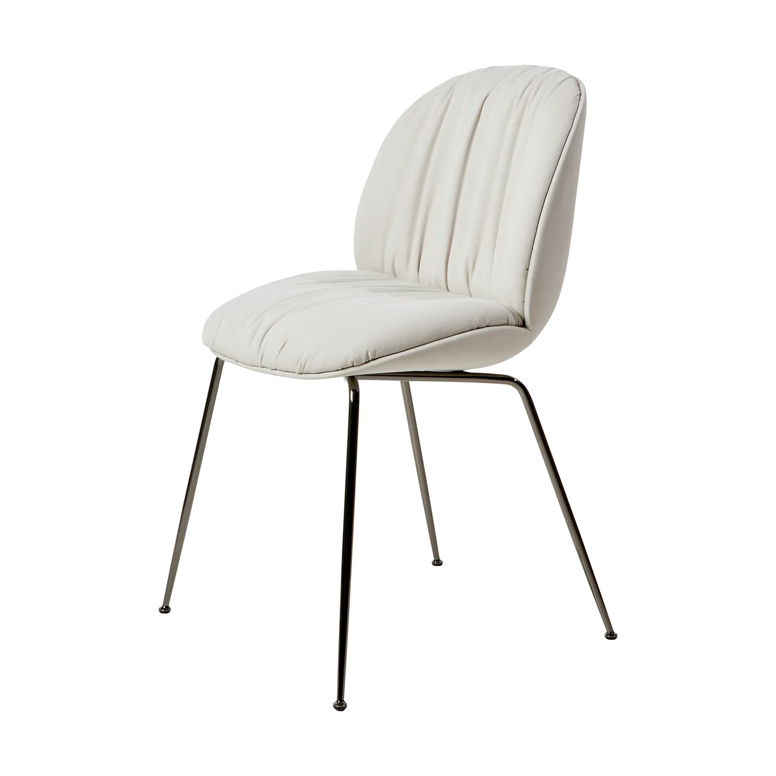 Beetle Soft stol helklädd, Reales Limonta 001-svart krom GUBI