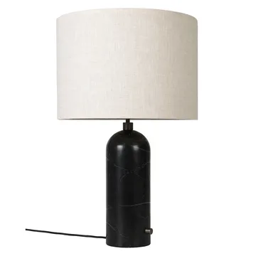 Gravity L bordslampa - Svart marmor-canvas - GUBI