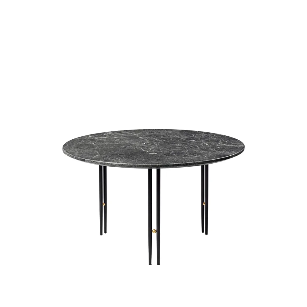 IOI soffbord, grey emperador marble, ø70, svart stativ GUBI