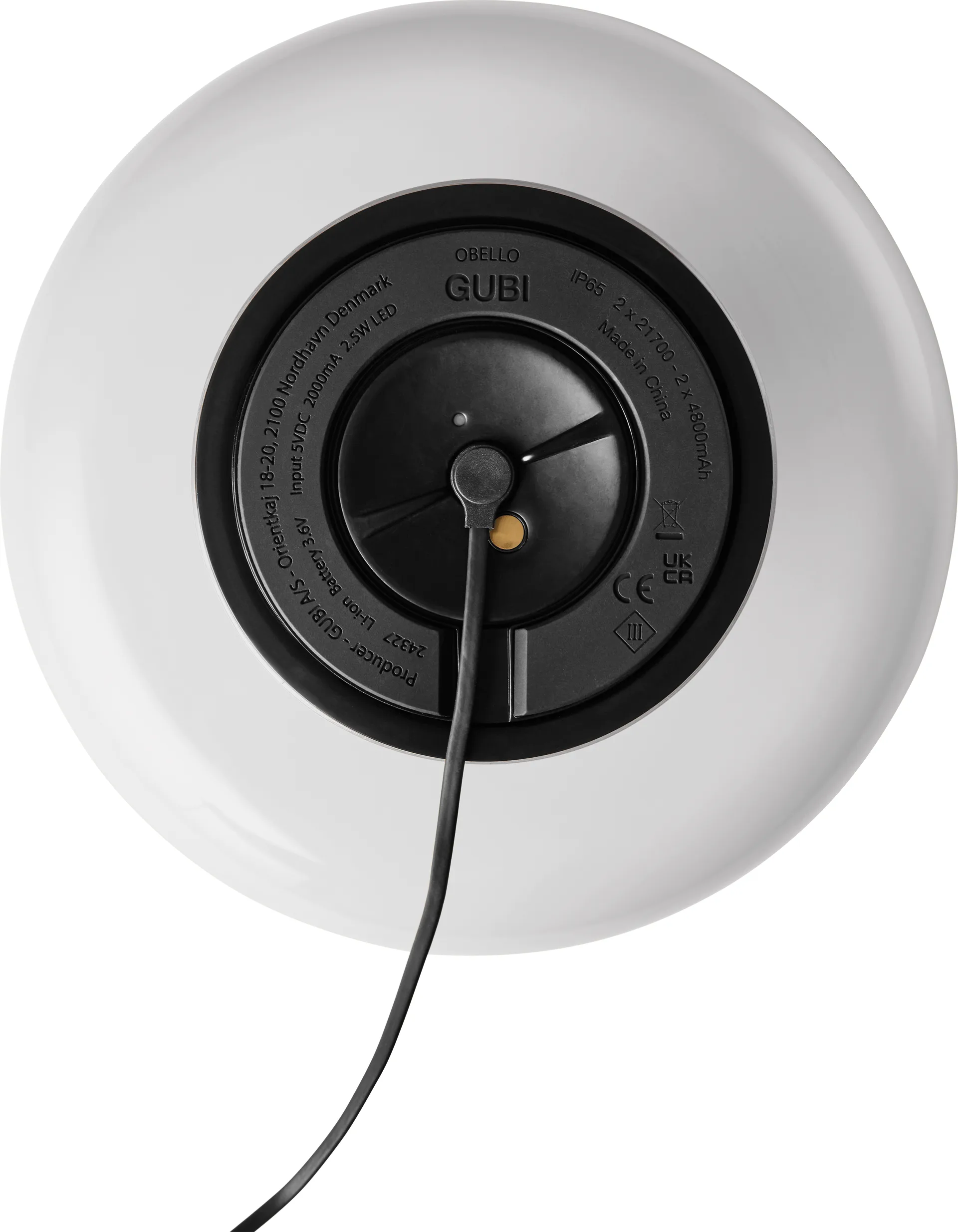 Obello portabel bordslampa, Pearl white GUBI