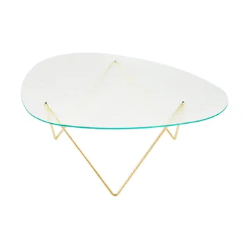 Pedrera soffbord - Semimatt mässing-strukturglas transparent - GUBI