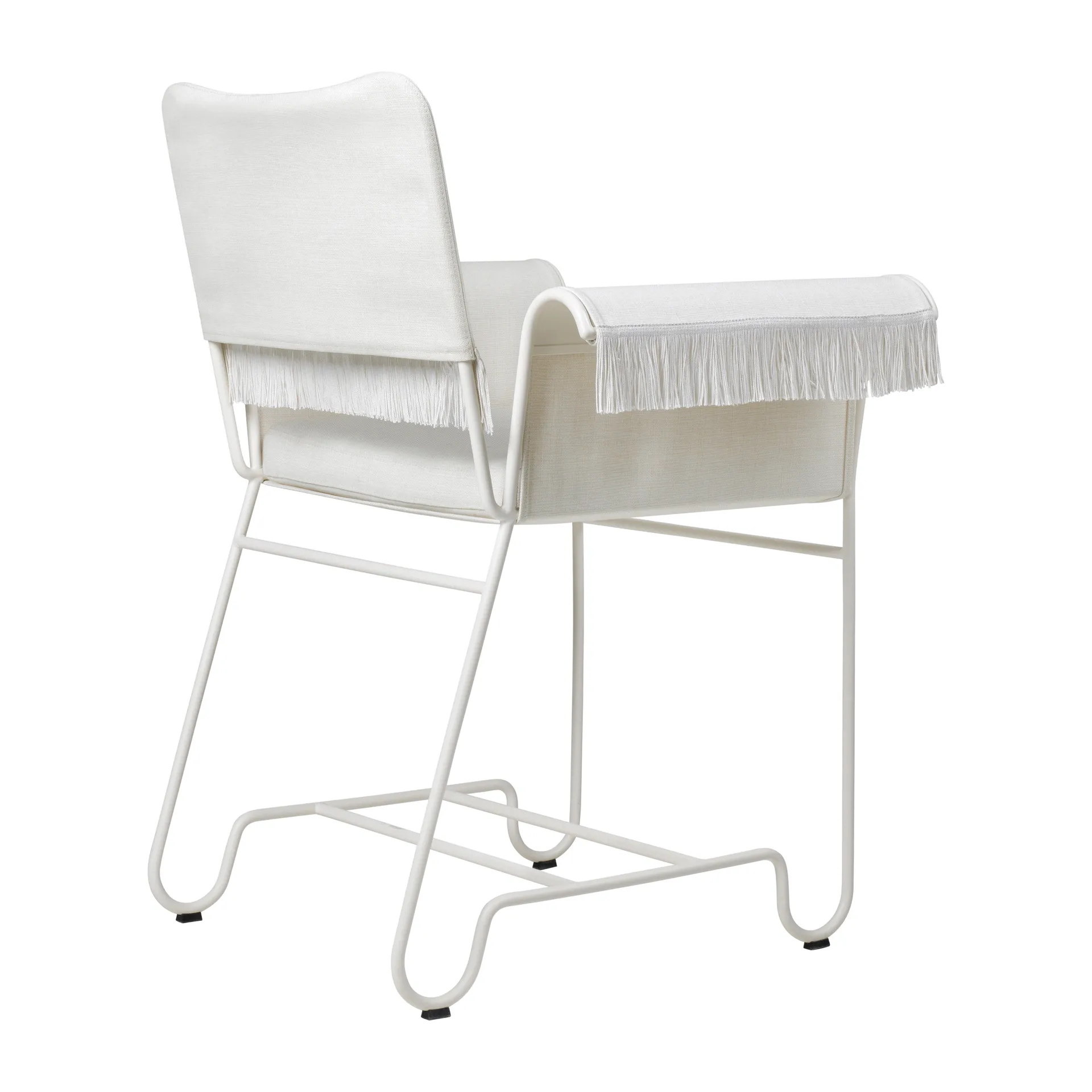 Tropique karmstol med fransar, White semi matt-Leslie 06 GUBI