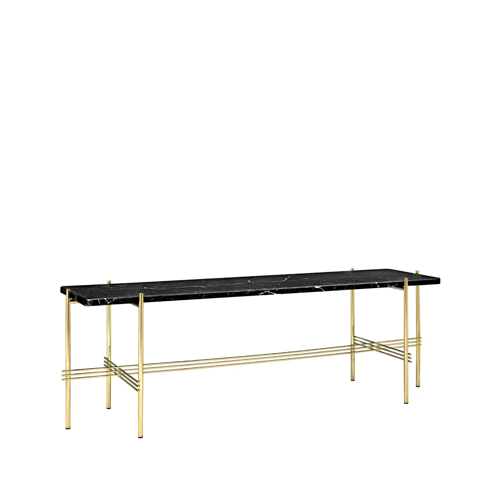 TS Console 1 konsolbord, marmor svart, mässingstativ GUBI