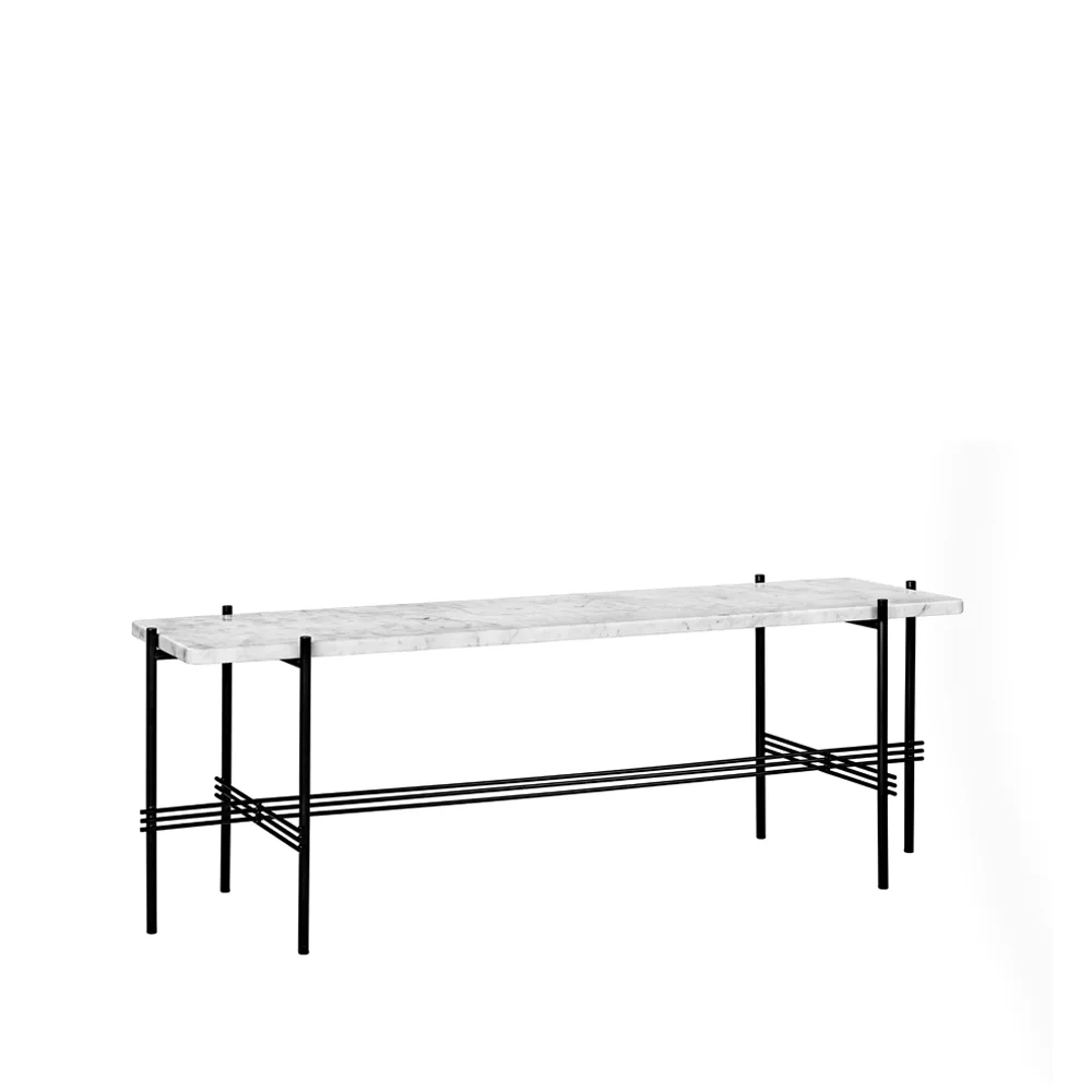 TS Console 1 konsolbord, marmor vit, svartlackat stativ GUBI