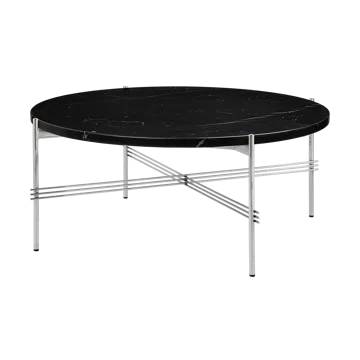 TS soffbord polerat stål Ø80 - Black marquina marble - GUBI