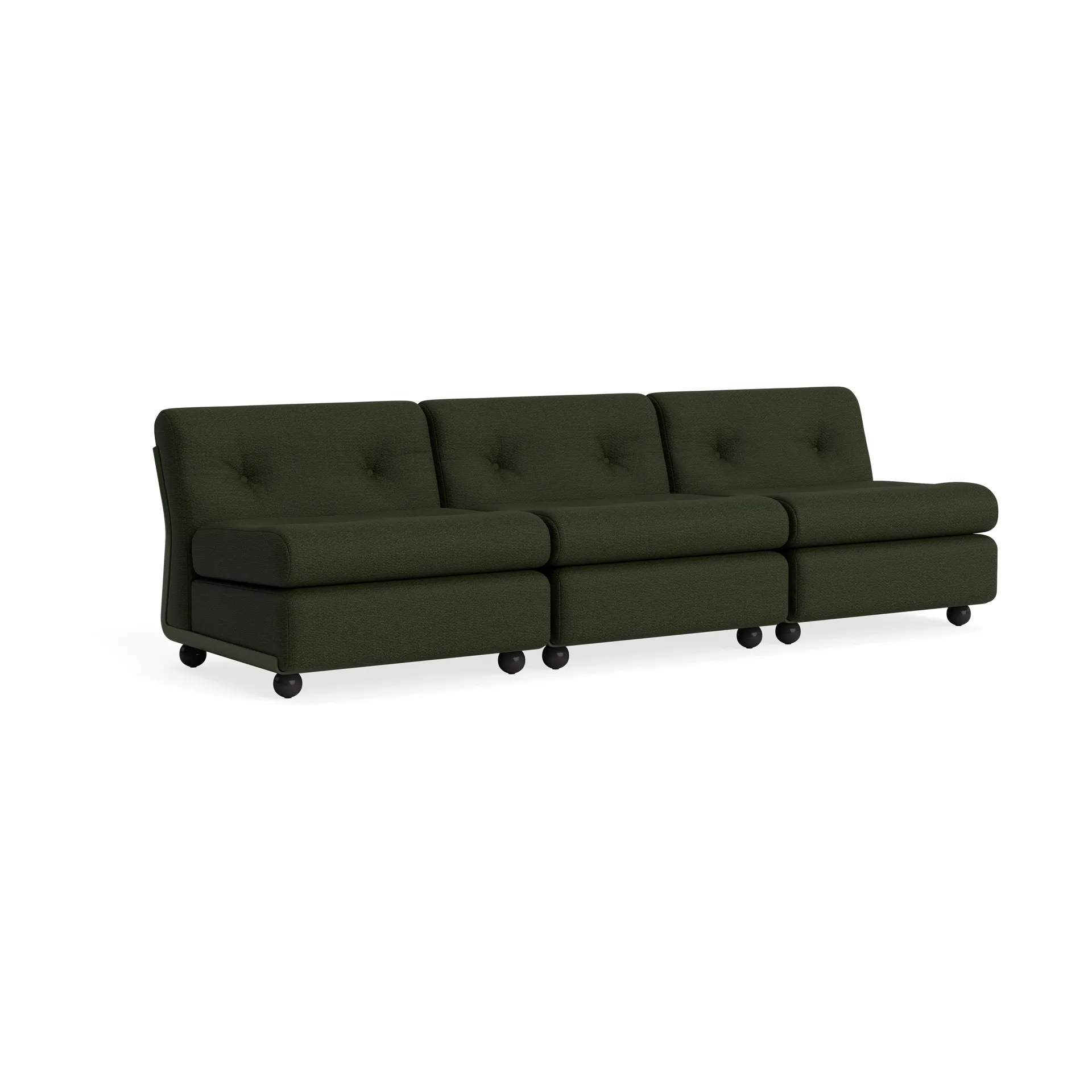 Amanta soffmodul, Bottle green-maglia dark green, 3-sits HAY