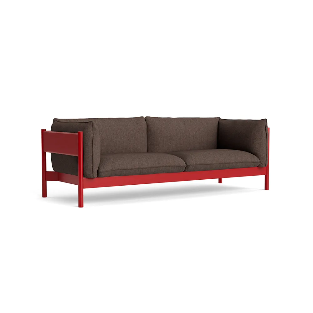 Arbour ECO 3-sits soffa, Brown melange-vinröd bok HAY