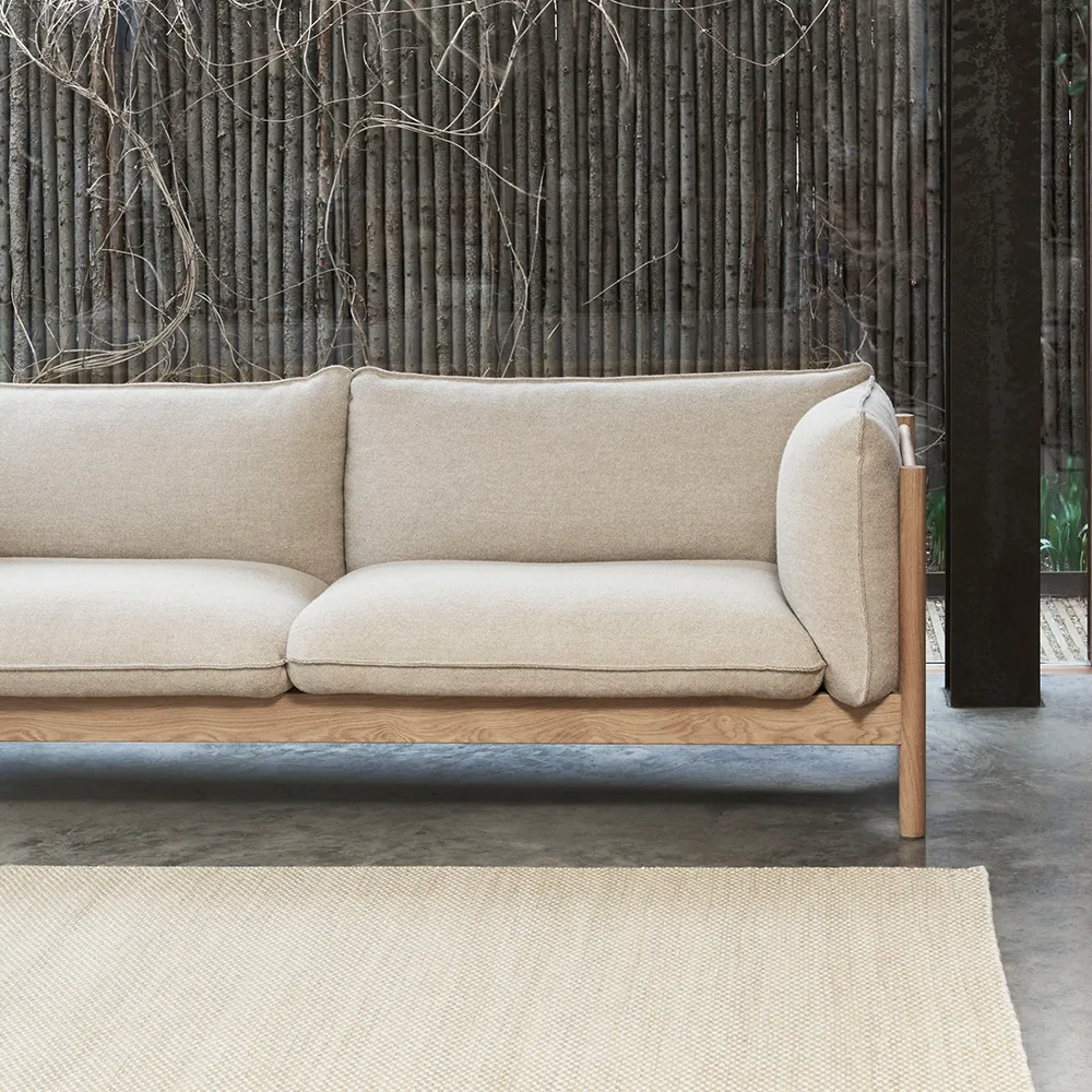 Arbour ECO 3-sits soffa, Brown melange-vinröd bok HAY