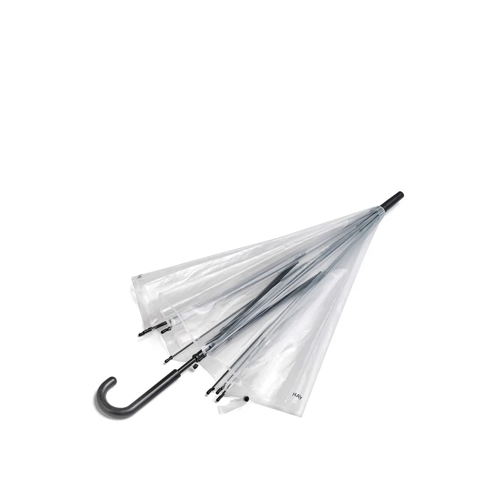 Canopy paraply, clear, svart aluminium handtag HAY