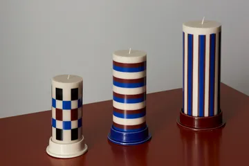 Column Candle blockljus large 25 cm - Off white-brown-blue - HAY
