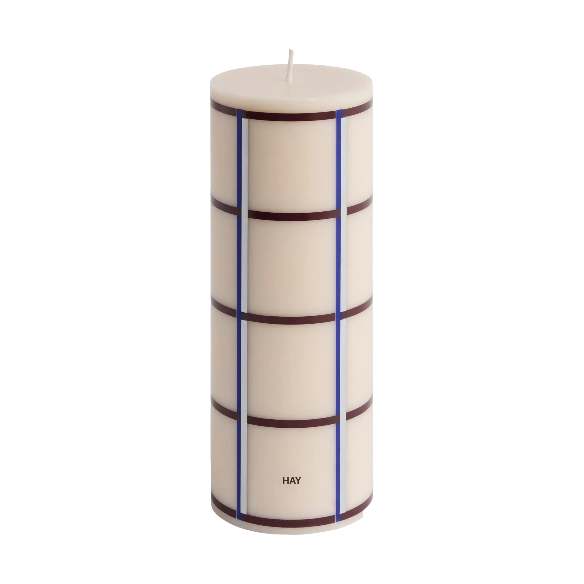 Column Candle blockljus medium 20 cm, Off white-bordeaux-blue-silver HAY