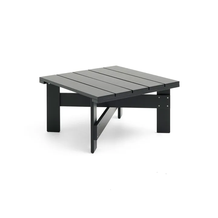 Crate Low table bord 75,5x75,5 cm lackad furu - Black - HAY