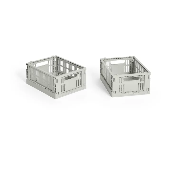 HAY Colour Crate Mini 13x17 cm 2-pack - Grey - HAY