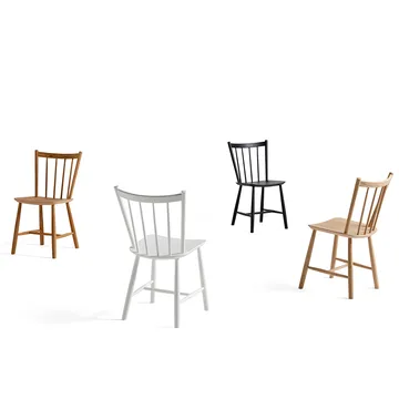 J41 stol - White lacquered beech - HAY