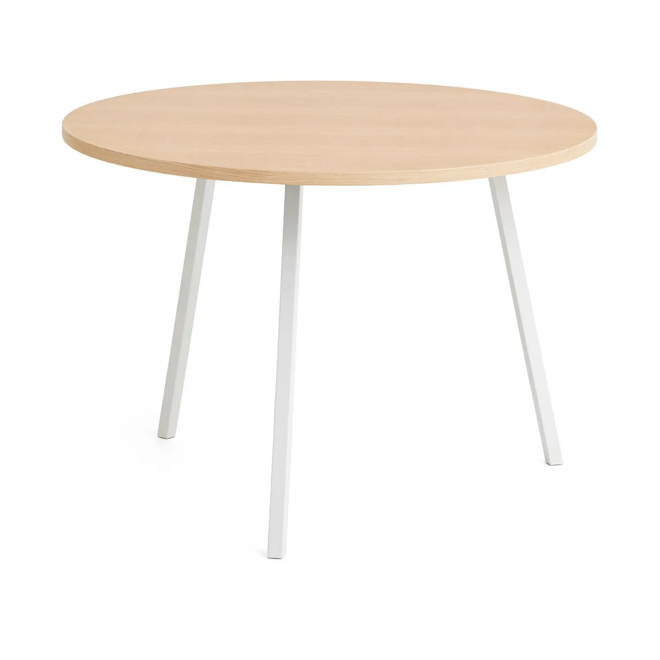 Loop Stand matbord Ø105 cm, White-clear lacq. oak HAY