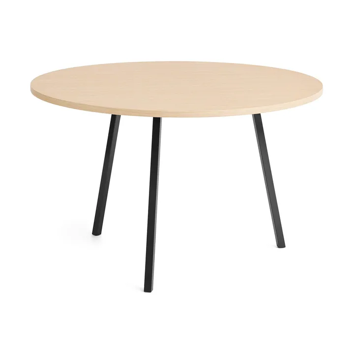 Loop Stand matbord Ø120 cm - Black-clear lacq. oak - HAY