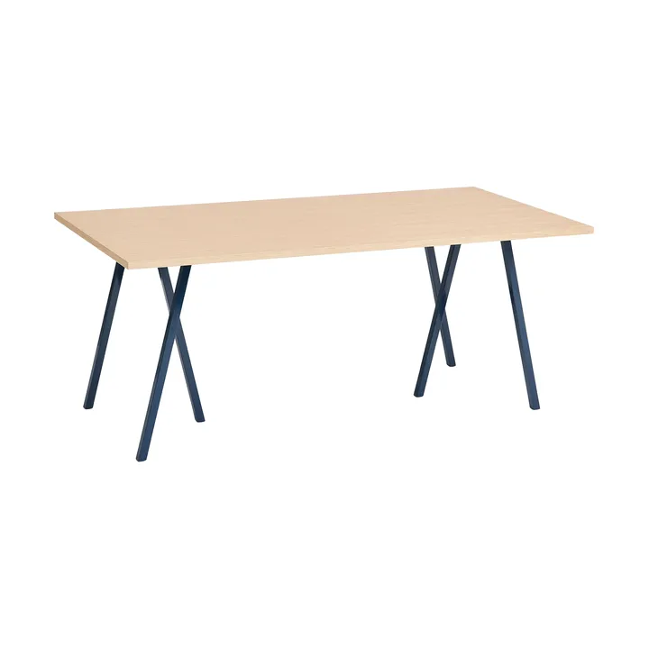 Loop Stand matbord 87,5x180 cm - Deep blue-klarlackad ek - HAY