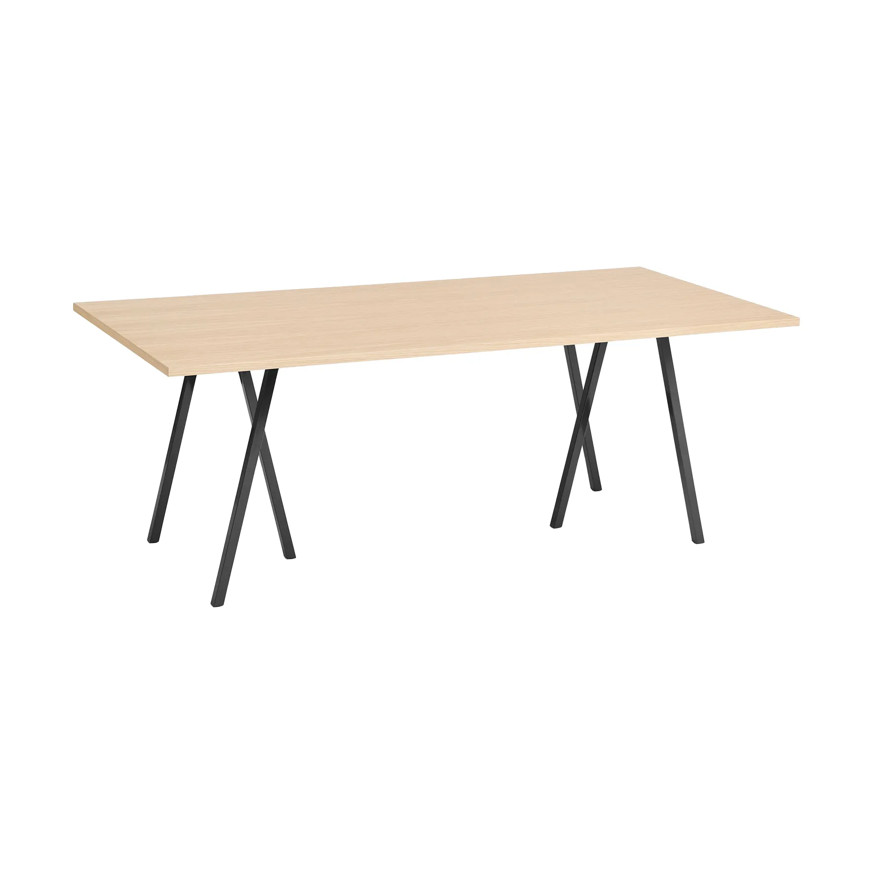 Loop Stand matbord 92,5x200 cm, Black-clear lacq. oak HAY