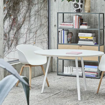 Loop Stand matbord runt - White laminate-white, Ø105 cm - HAY