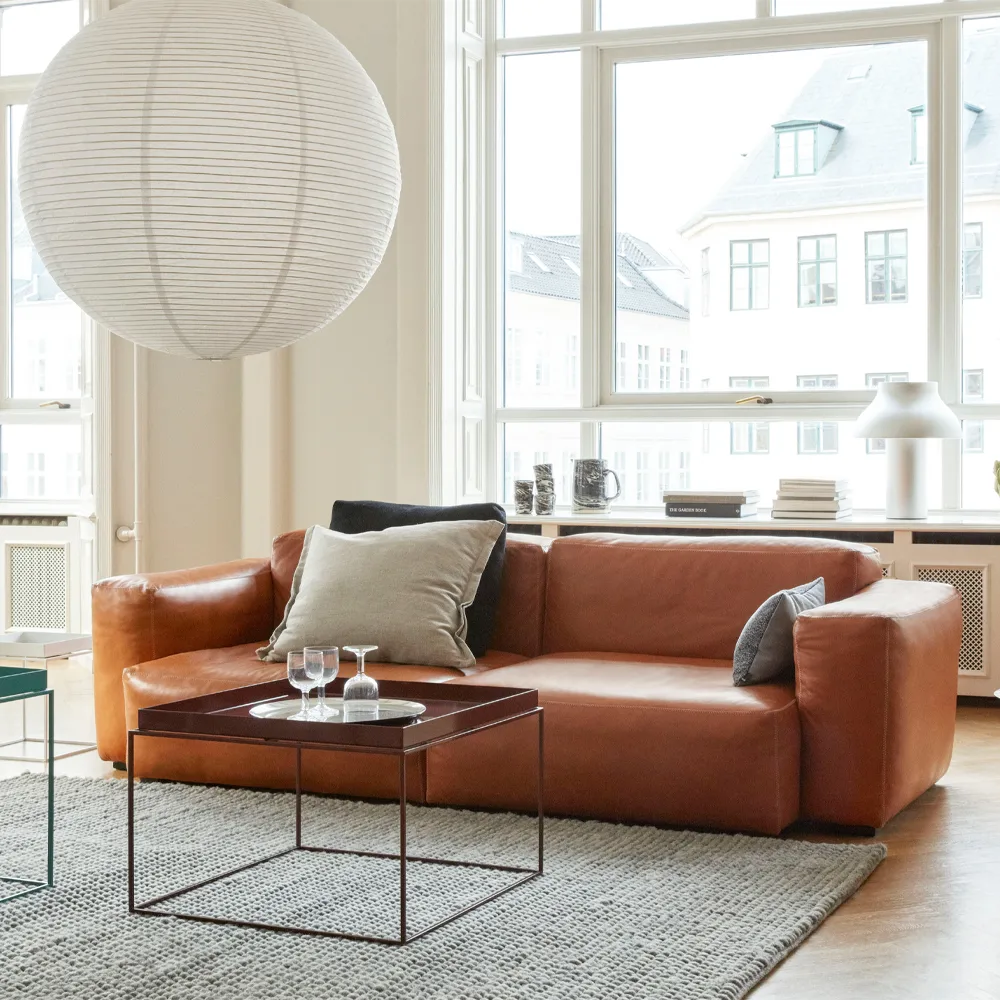 Mags 2,5 seater COMB soffa, Sense cognac-ljusgrå söm HAY