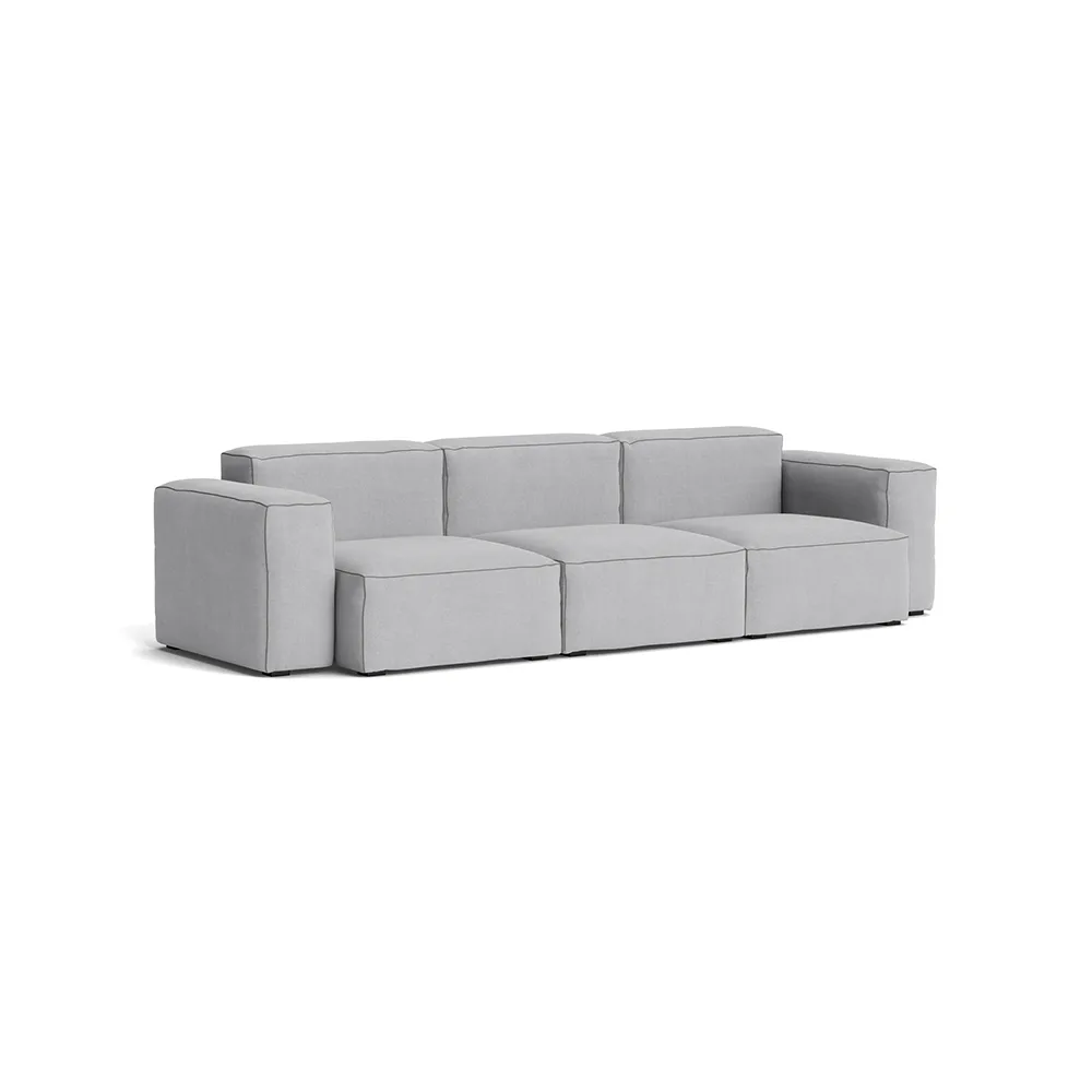 Mags Soft low 3-sits soffa, Linara 443 tweed-mörkgrå söm HAY