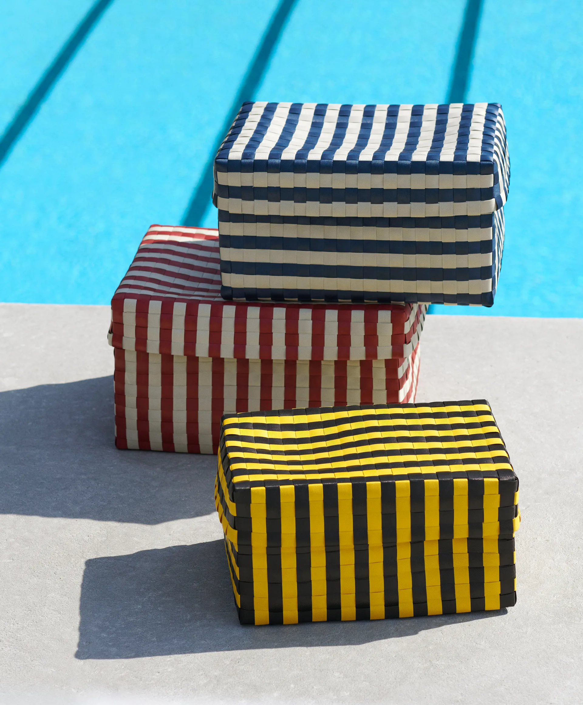 Maxim Stripe Box förvaringskorg S 21x30 cm, Gul-svart HAY