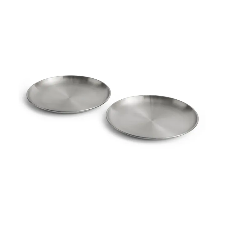 Outdoor Market tallrik - Rostfritt stål, Ø26 cm, 2-pack - HAY