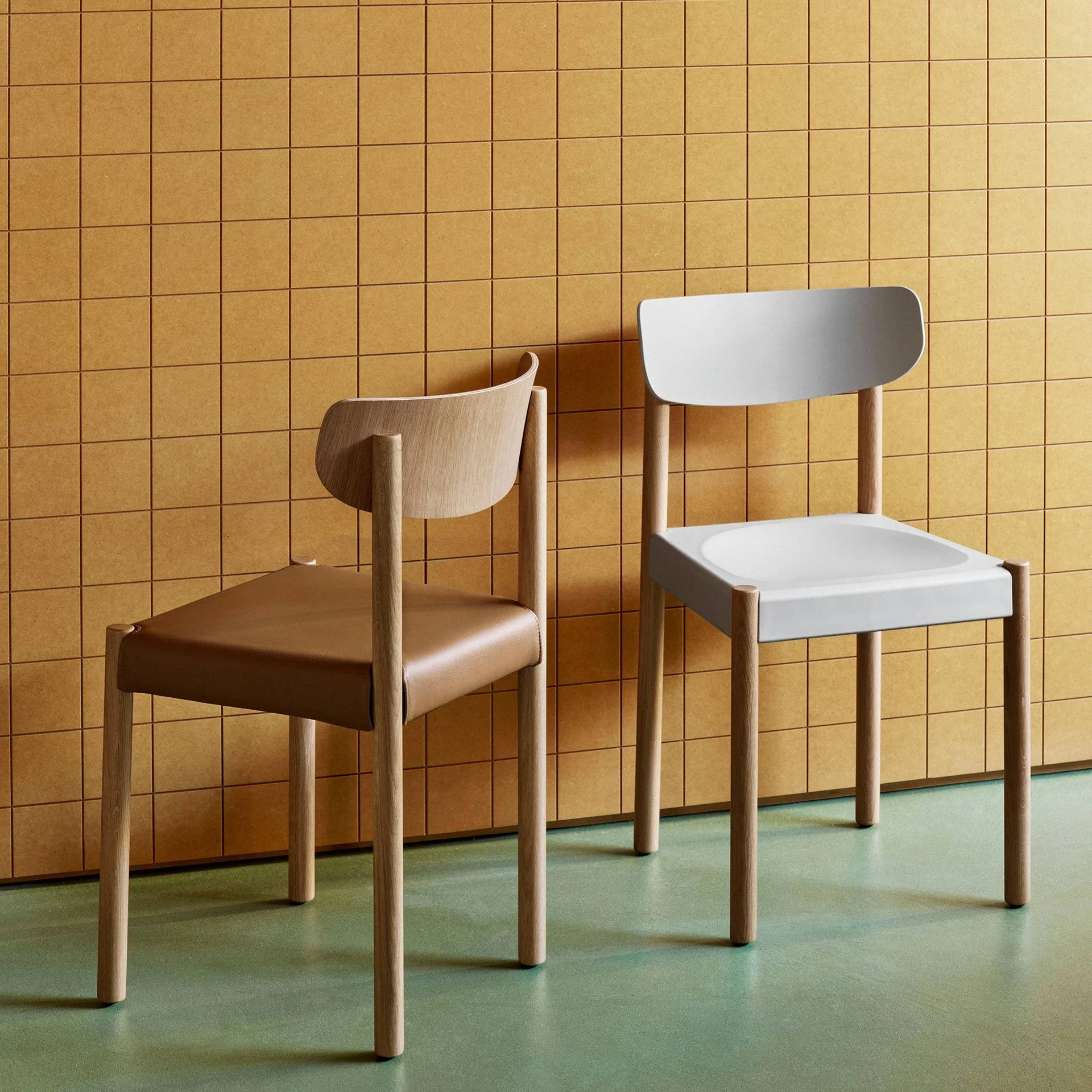 Pack Chair 11 stol, Oljad ek-palm green-Steelcut 975 HAY