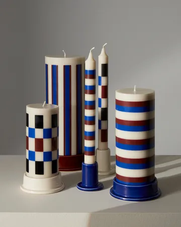Pattern ljus stripe - Off white-brown-blue - HAY