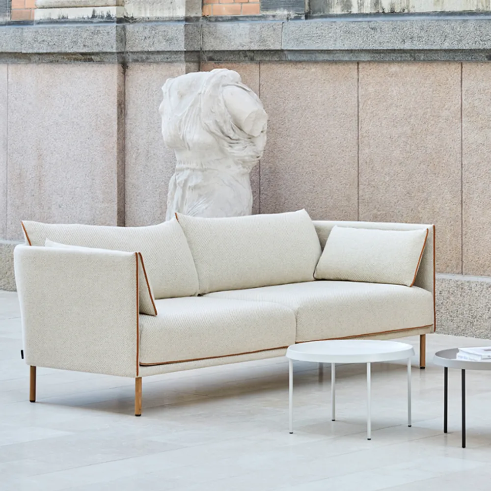 Silhouette 3-sits soffa, Grey-svart piping-oljade ekben HAY