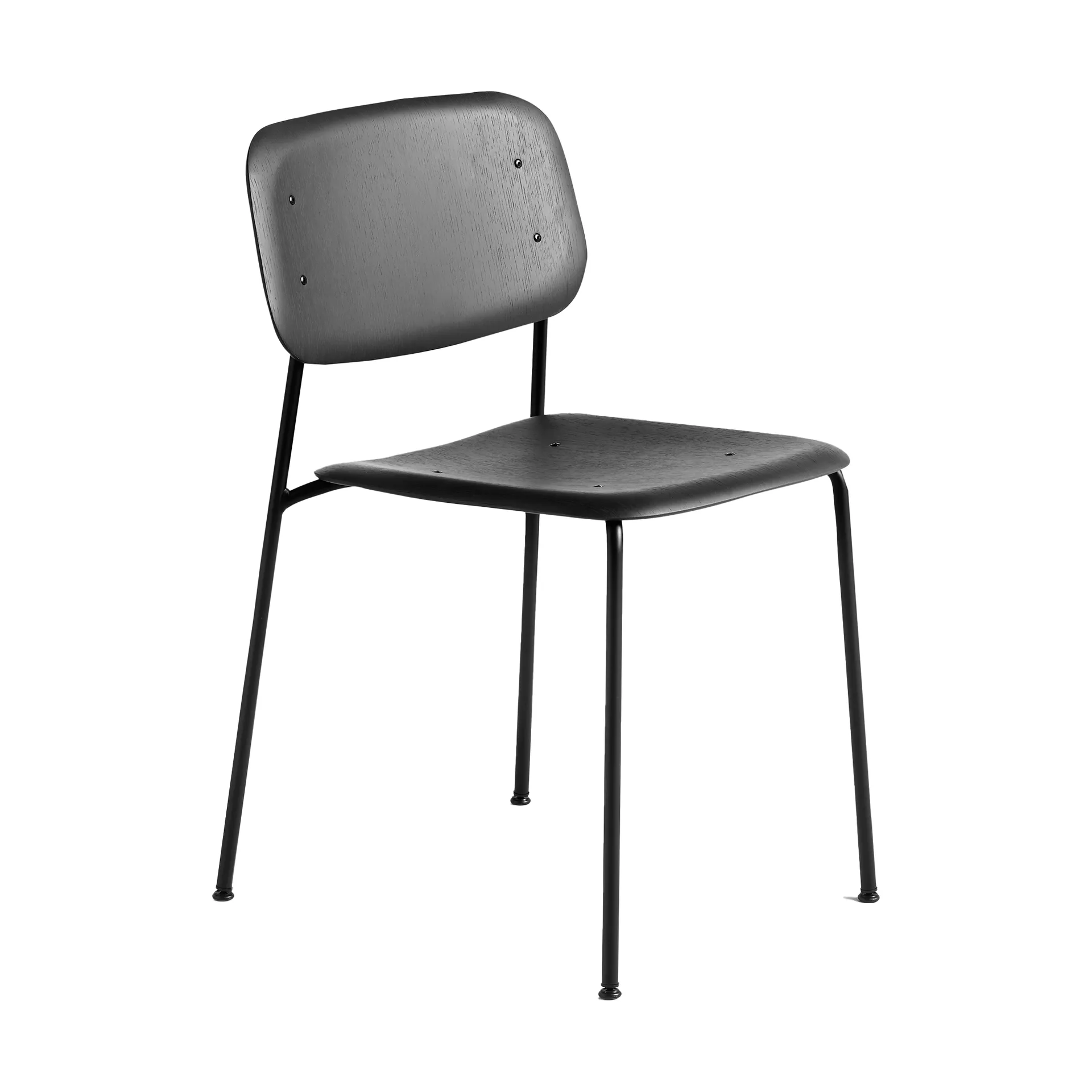 Soft Edge 40 stol, Soft black, svart stålstativ HAY