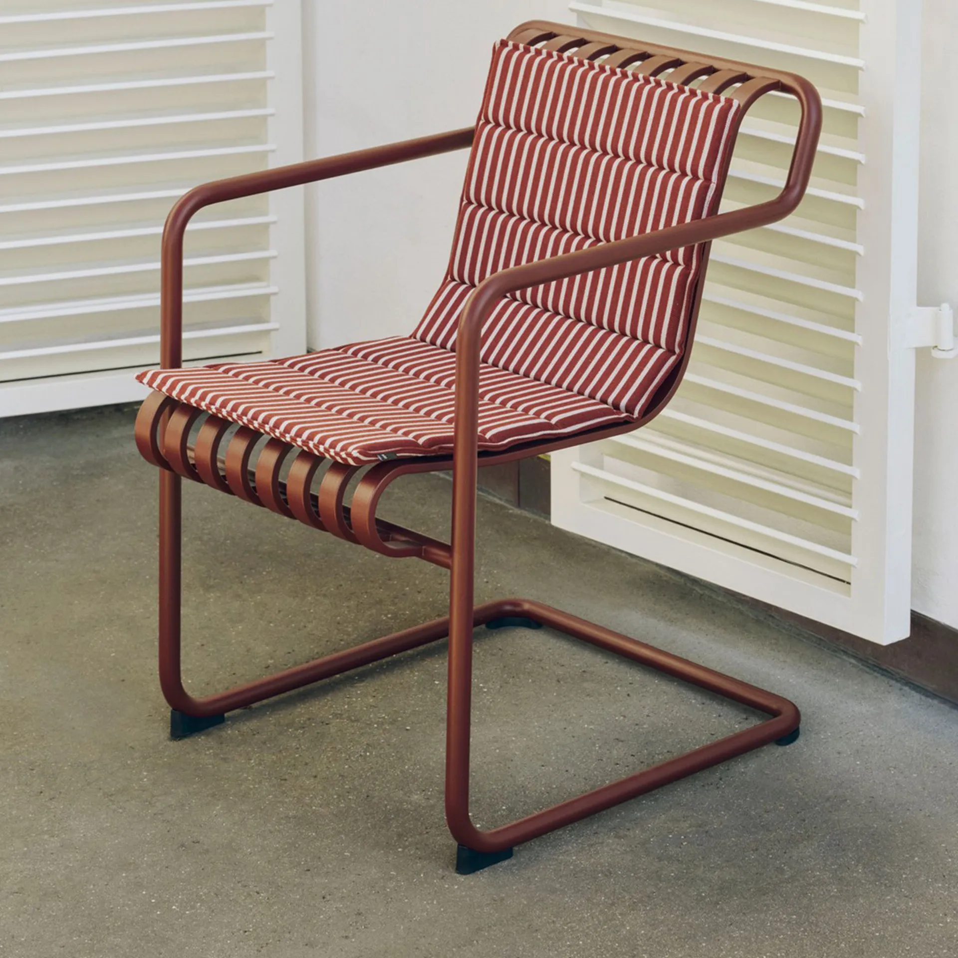Terrazza Folding sittdyna, Terracotta bold stripe, 82x40 cm HAY