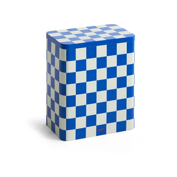 Tin Container förvaringsburk large - Blue-off white - HAY